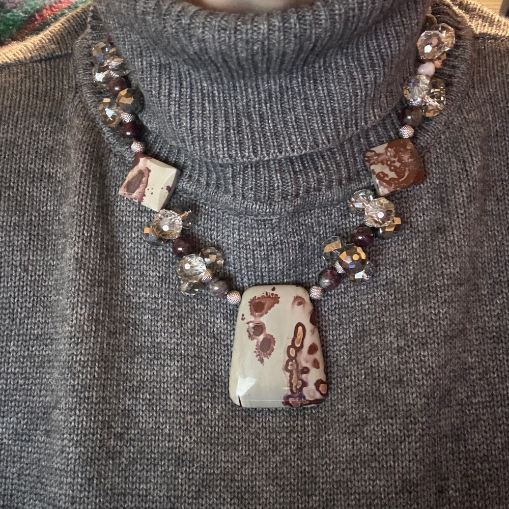 Artisan Made Dendritic Jasper Statement Necklace. - image 4